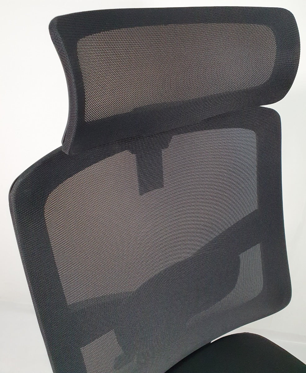 Black Fabric Seat and Airmesh Back Ergonomic Office Chair - MS1812B